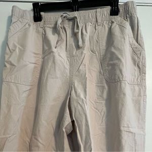 Kim Rogers Tan Off-White Capri Pants Size XL